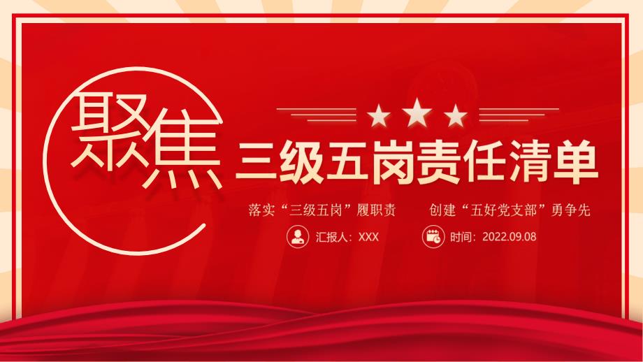 2022機關黨建“三級五崗”責任清單落實三級五崗履職責創(chuàng)建五好黨支部勇爭先培訓PPT_第1頁