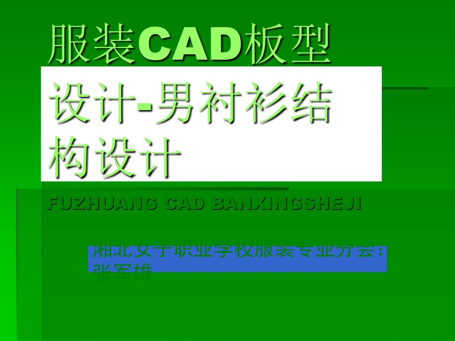 服装CAD板型设计-男衬衫结构设计_第1页