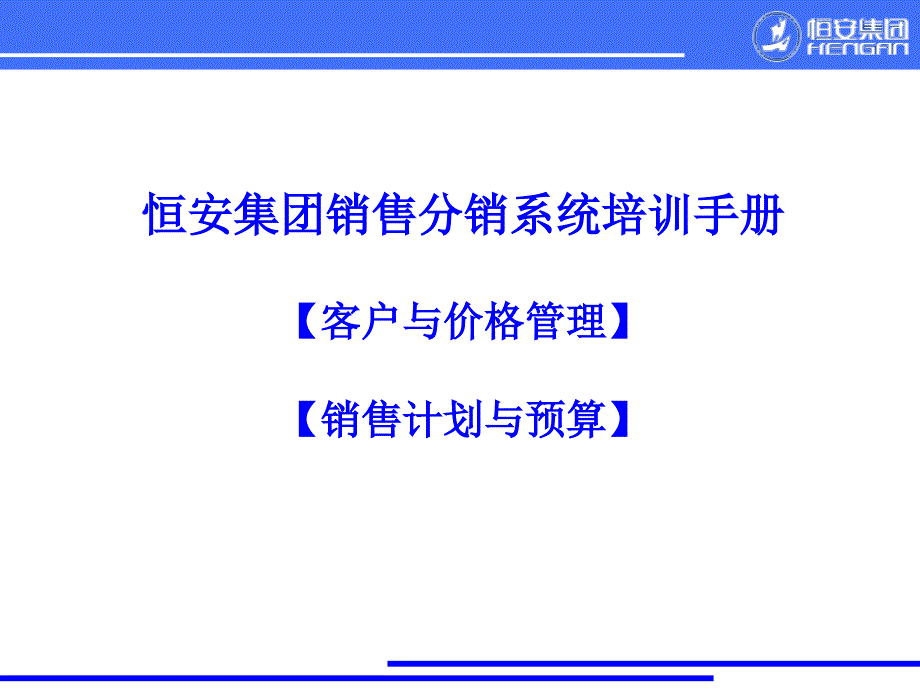 XX集团销售分销系统培训手册_第1页