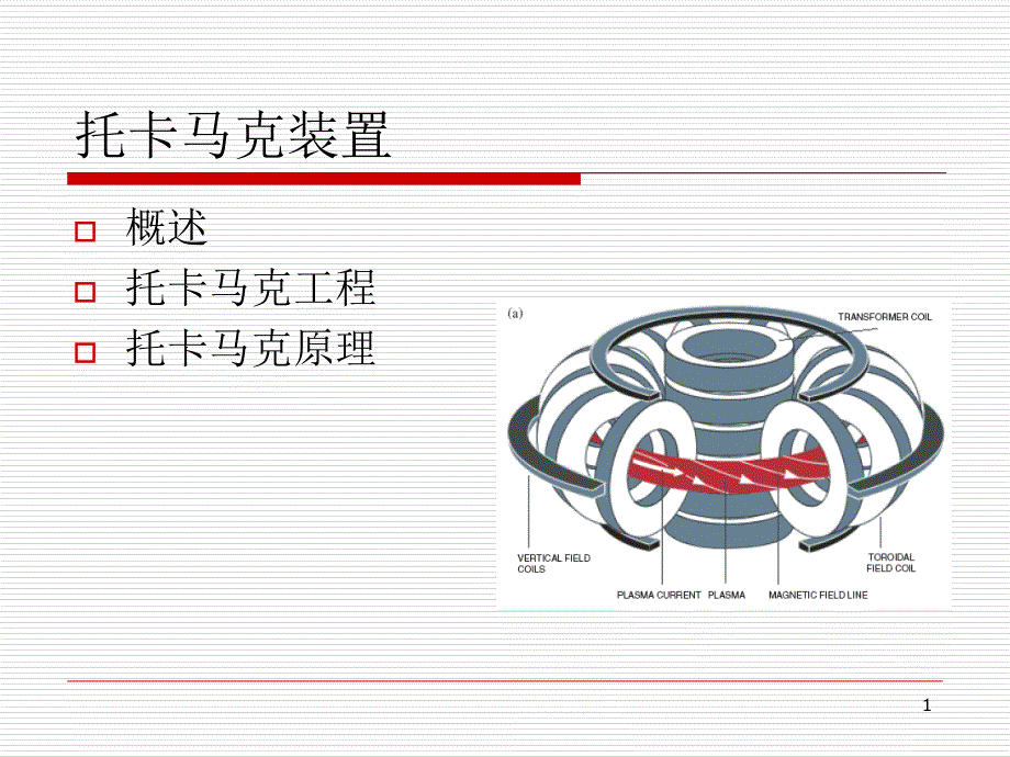 托卡马克装置原理1PPT课件_第1页