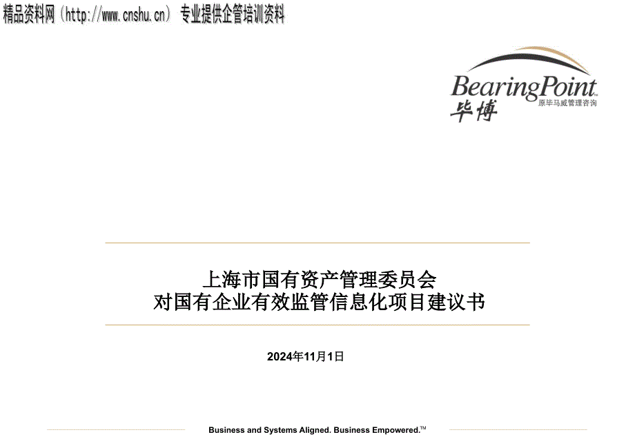 国有企业有效监管信息化项目建议书_第1页