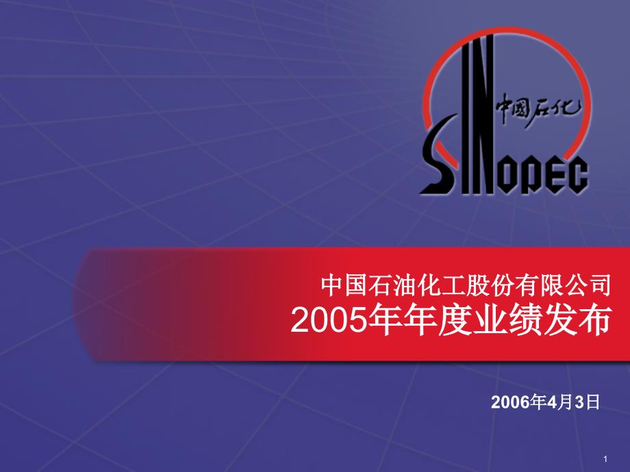 中国石油化工股份公司年度业绩报告_第1页