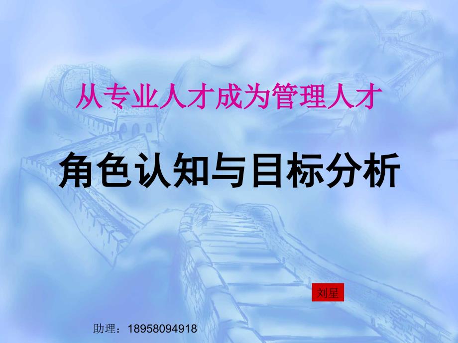 从专业人才成为管理人才角色认知与目标分析课件_第1页