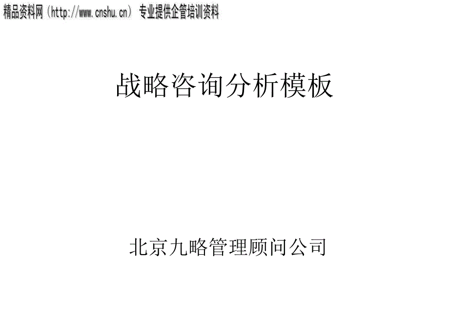 公司战略咨询分析报告_第1页