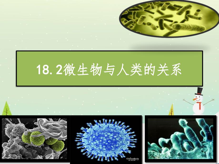 八年級(jí)生物上冊(cè) 18.2《微生物與人類的關(guān)系》課件4 （新版）北師大版_第1頁(yè)