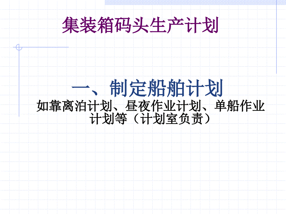 集装箱码头生产计划培训教材_第1页