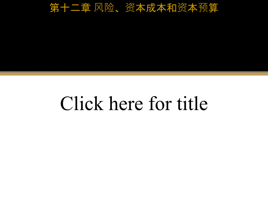 第十二章 风险、资本成本和资本预算PPT课件_第1页