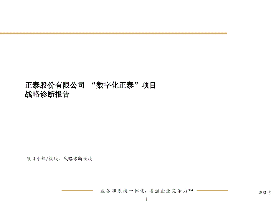 毕博 数字化正泰项目战略诊断报告PPT课件_第1页