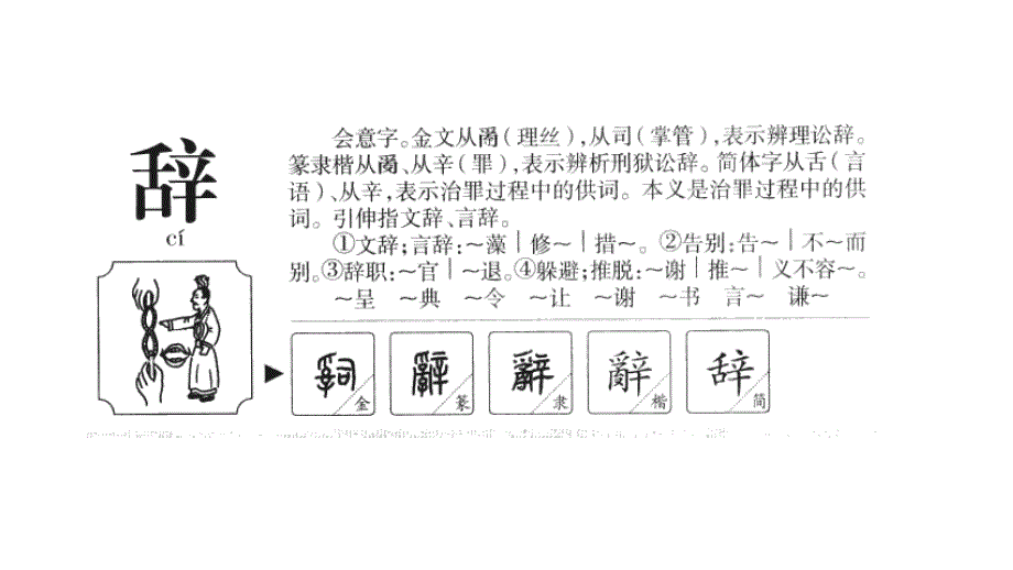 四下四单元第二课“辞”字理(教育精品)_第1页