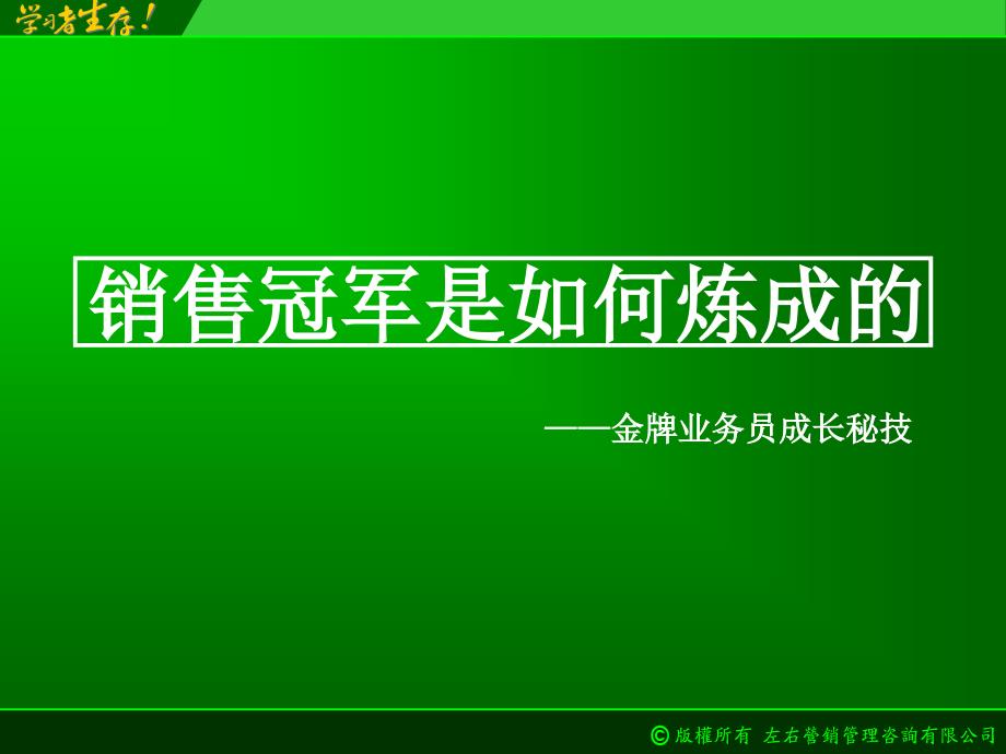 最经典实用有价值的管理培训课件之三十一如何炼成销售_第1页