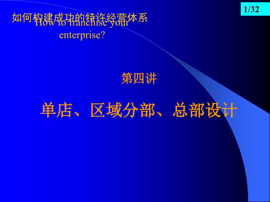 特许经营单店、区域分部、总部设计-02 ppt_第1页