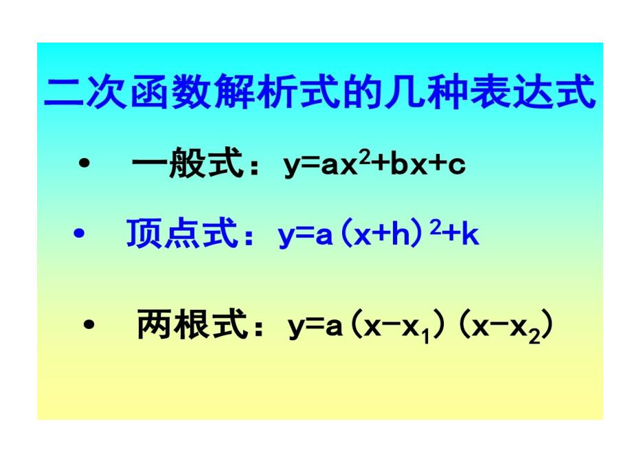 抛物线解析式求法课件_第1页