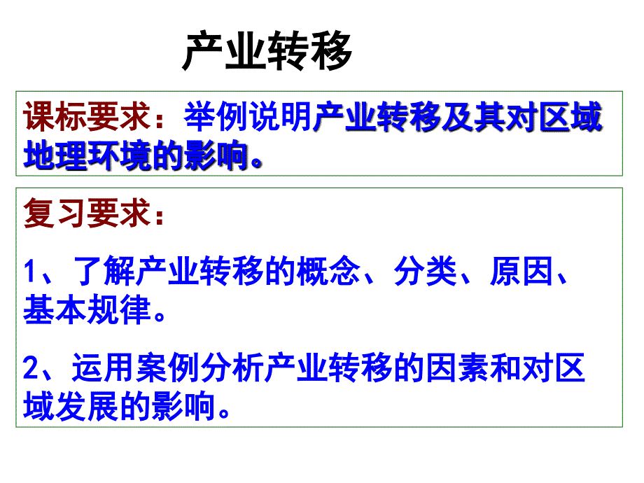 上课用-高三-一轮复习-产业转移_第1页