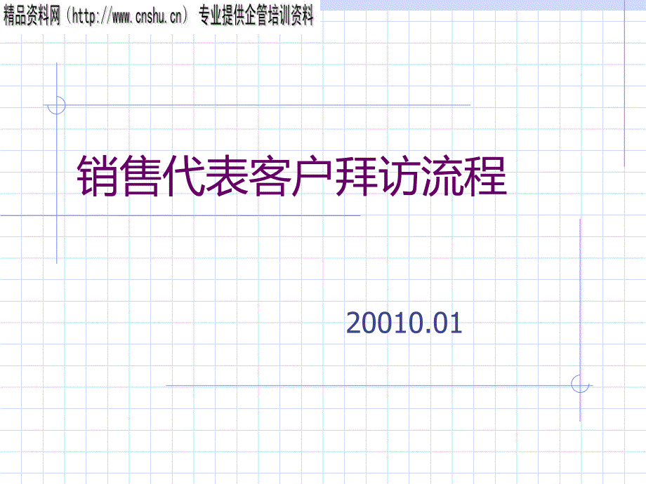 顾客管理-销售代表客户拜访流程（PPT30页）_第1页