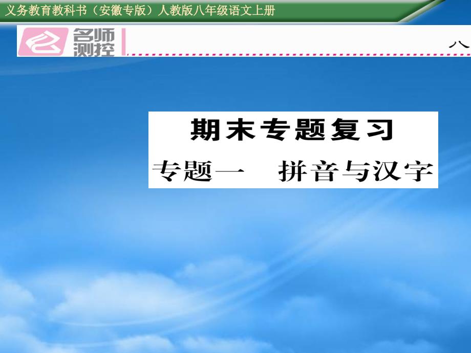 人教八级语文上册专题一 拼音与汉字_第1页