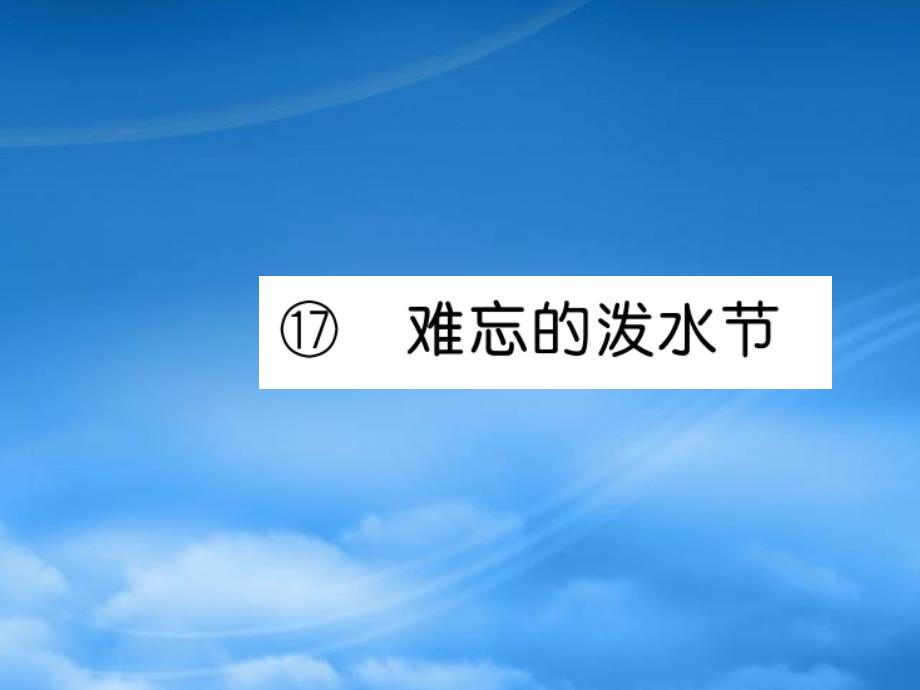 二级语文上册 课文5 17《难忘的泼水节》习题课件 新人教_第1页