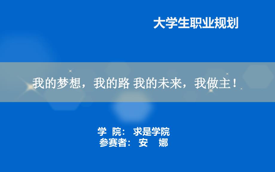 安娜职业规划大赛ppt_第1页