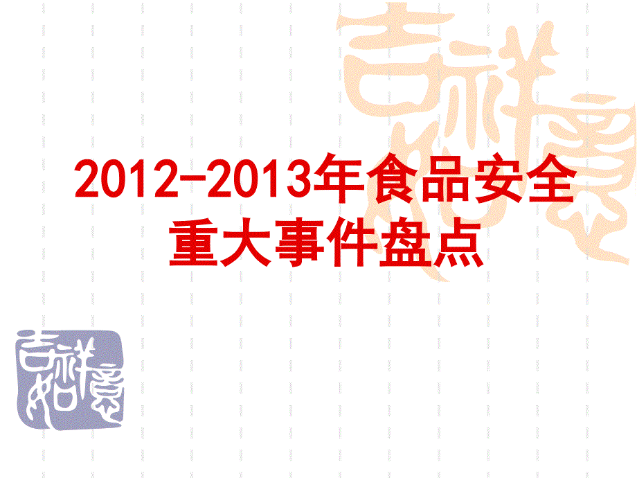 2012-2013年食品安全重大事件盘点_第1页