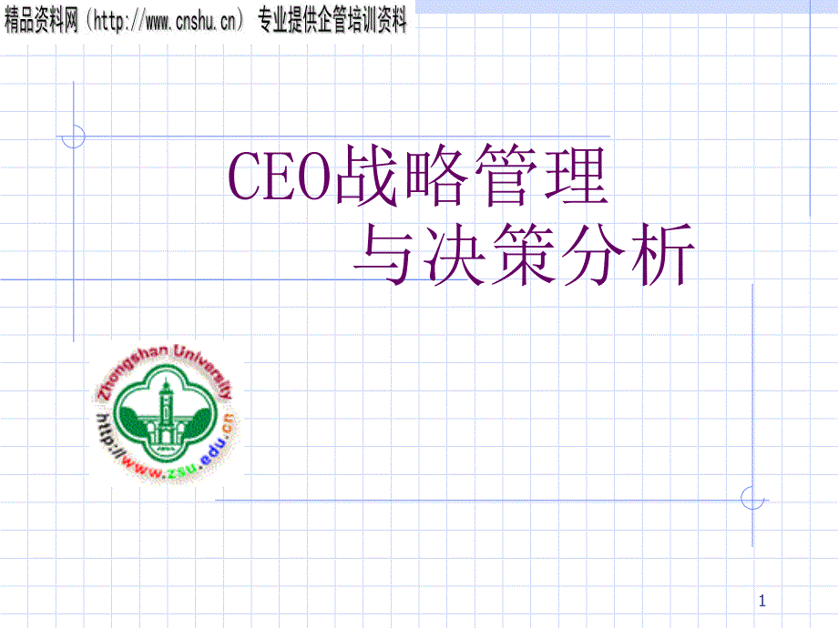 CEO战略管理与决策分析（PPT51页）_第1页