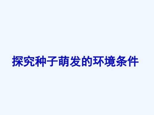 七年級(jí)生物上冊(cè)《探究種子萌發(fā)的條件》課件 人教新課標(biāo)版