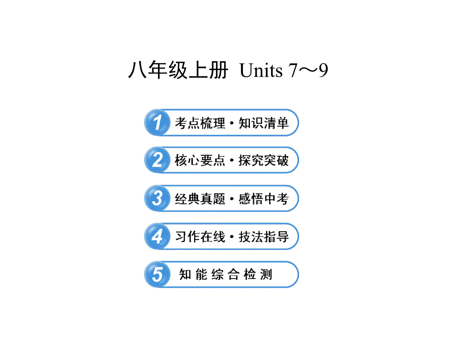 初中英语复习课件：八年级上册+Units+7-9（人教版）（共49张PPT）_第1页