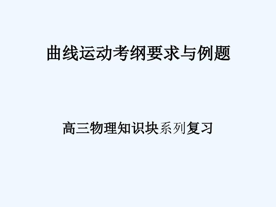 2011高三物理 专题复习曲线运动考纲要求与例题（4）课件_第1页