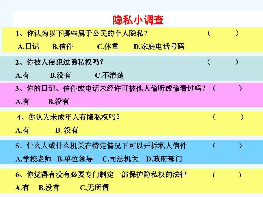 八年级政治上册 第四课不要侵犯我的隐私课件 人民版_第1页