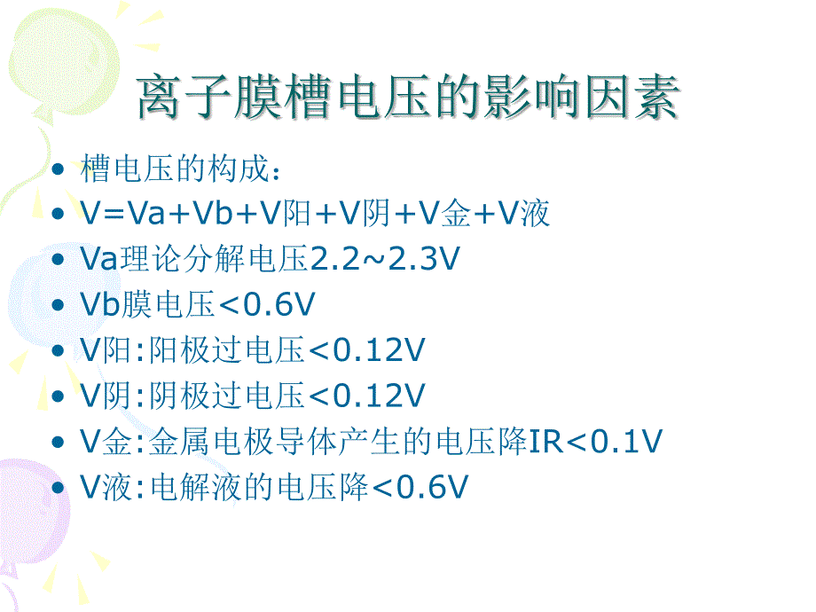 离子膜电解槽槽电压影响分析（精品）_第1页