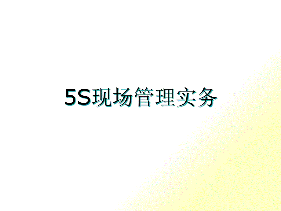 5S现场管理实务课程_第1页