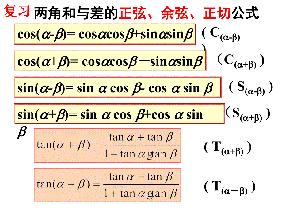 正弦、余弦与正切的二倍角公式_第1页