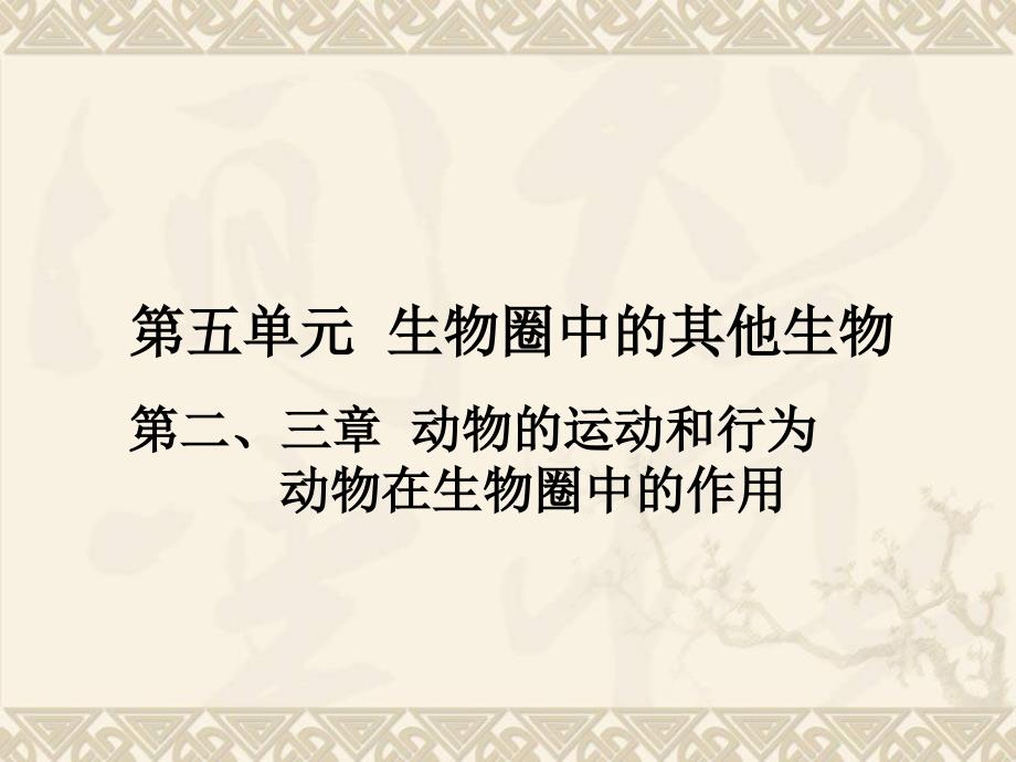 中考生物复习课件第五单元-第二、三章动物的运动和行为(教育精_第1页