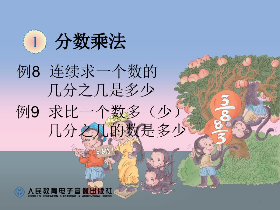 课件--例8连续求一个数的几分之几是多少例9求比一个数多（少）几分之几的数是多少_第1页