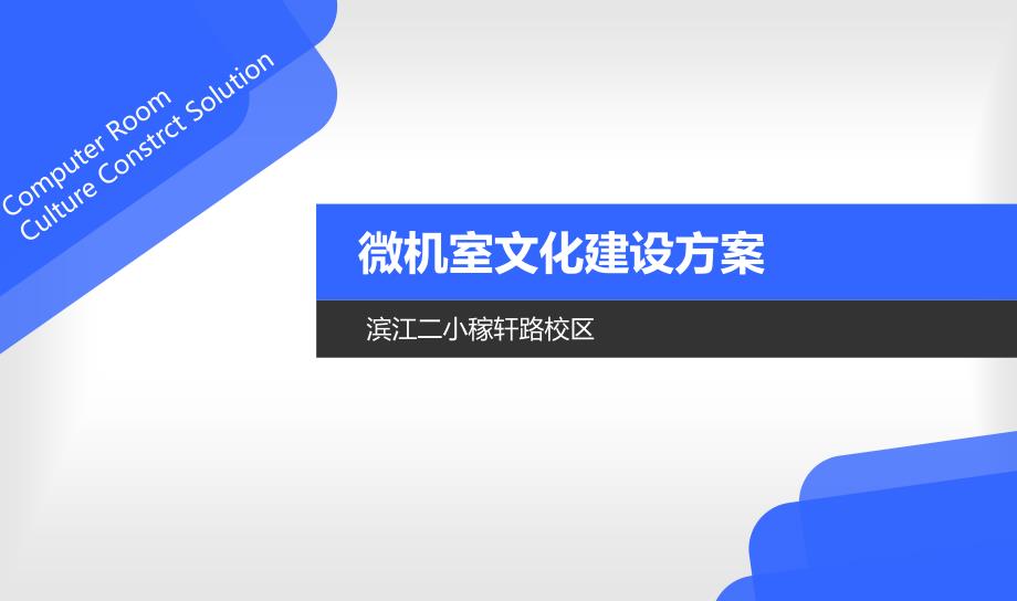 滨江第二小学稼轩路校区微机室文化建设方案_第1页