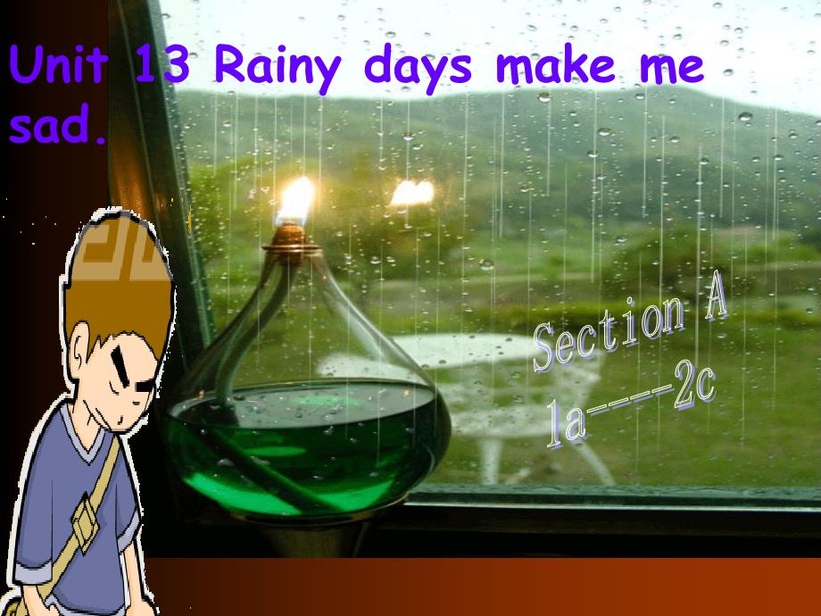 新目标九年级英语Unit13Rainydaysmakemesad复习课件（教育精品）_第1页