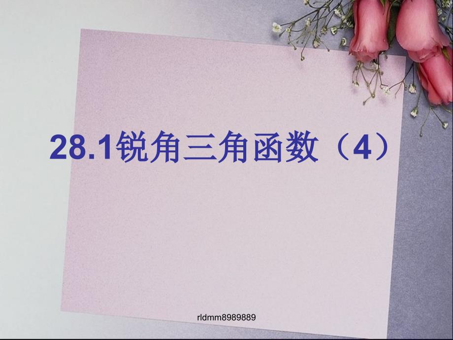 281锐角三角函数(4)（教育精品）_第1页