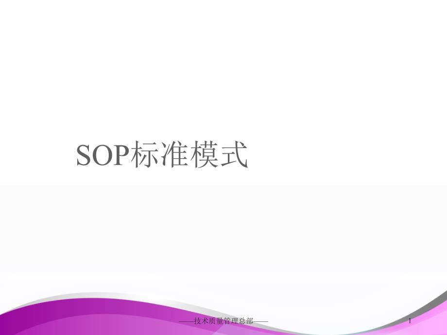 SOP标准模式--课件_第1页