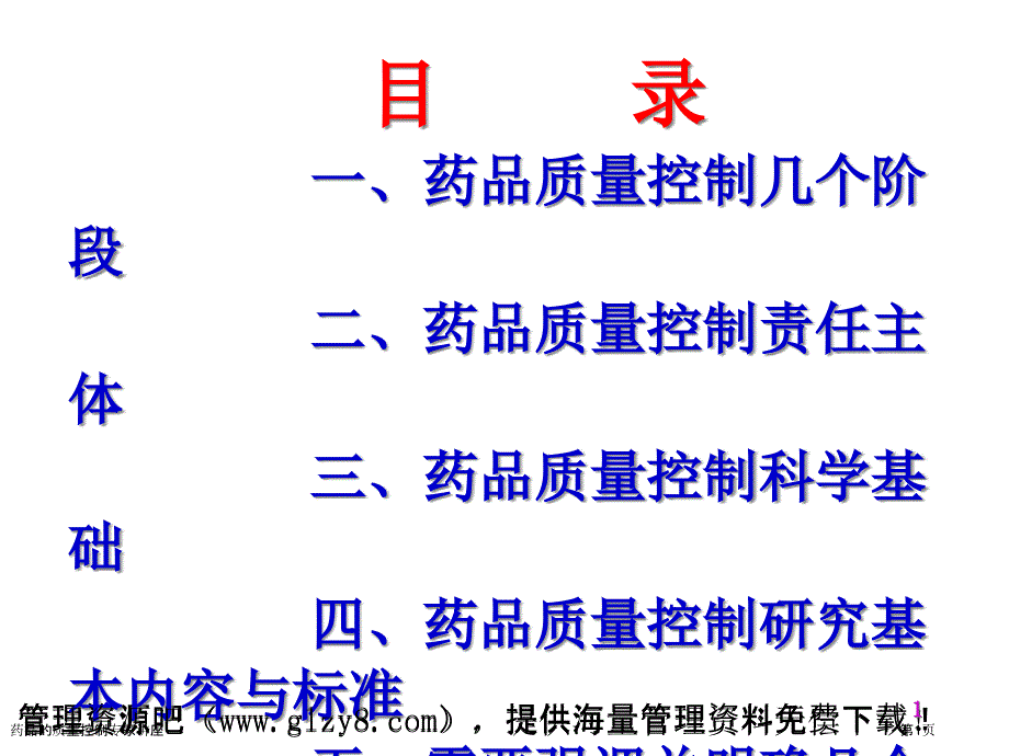 药品的质量控制专家讲座_第1页