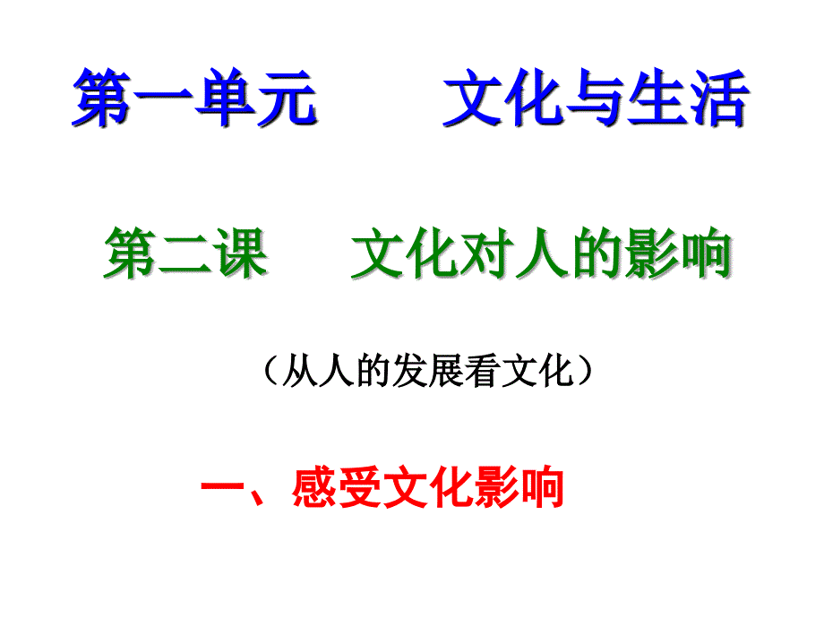 文化对人的影响：感受文化影响（教育精品）_第1页