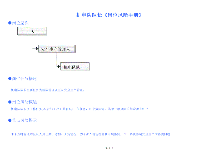 機電隊崗位風險手冊匯總_第1頁