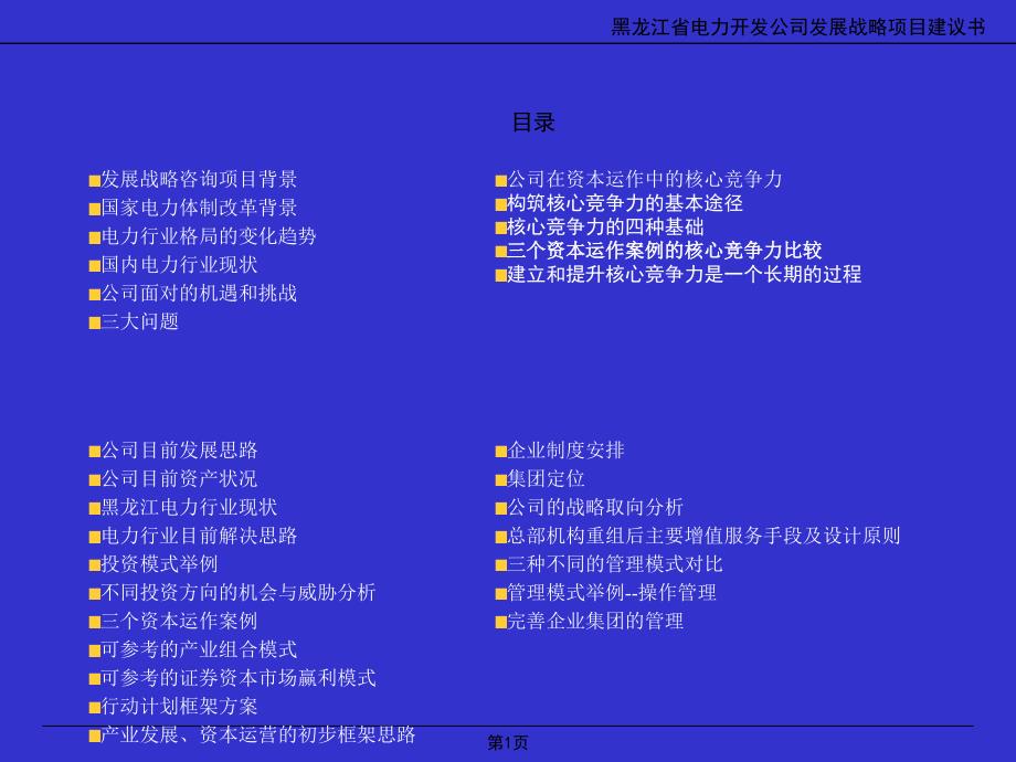 新华信－黑龙江电力：发展战略咨询项目建议书（PPT 46页）_第1页