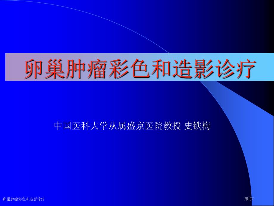 卵巢肿瘤彩色和造影诊疗专家讲座_第1页