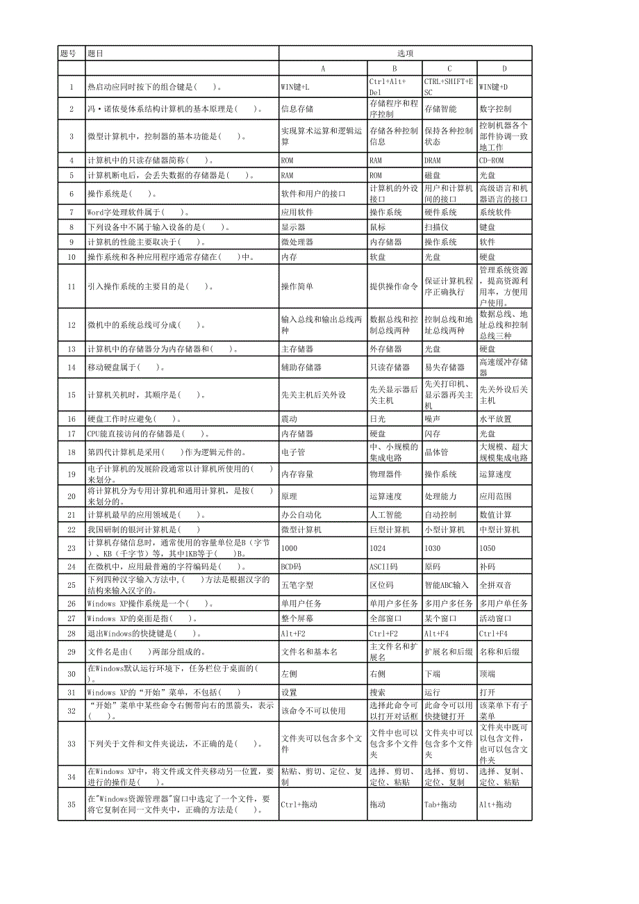 《計(jì)算機(jī)應(yīng)用基礎(chǔ)》理論題庫(Windows部分_第1頁