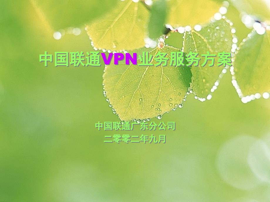 中国联通VPN业务服务方案课件_第1页