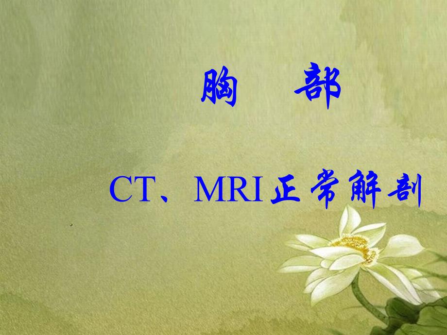 胸部正常解剖CT-MRI_第1页