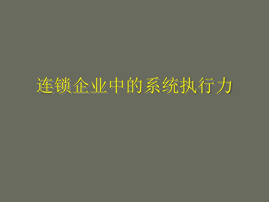 某连锁企业的系统执行力培训通用课件_第1页