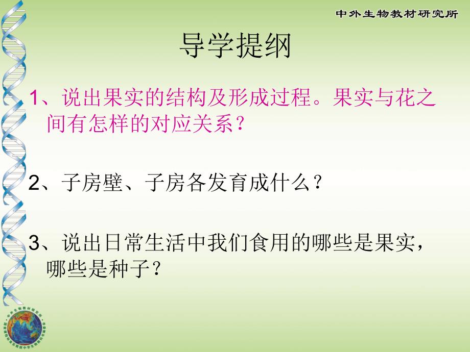 外果皮中果皮内果皮种子果实课件_第1页