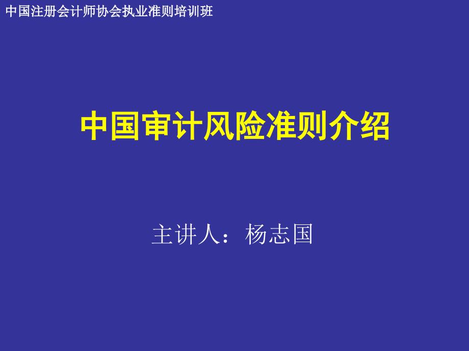 中国审计风险准则介绍课件_第1页