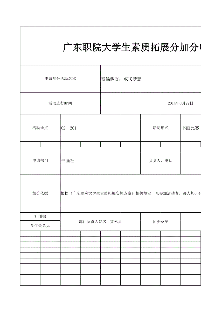 四1“翰墨飄香,放飛夢想”創(chuàng)意風(fēng)箏書畫大賽素拓分申請表_第1頁