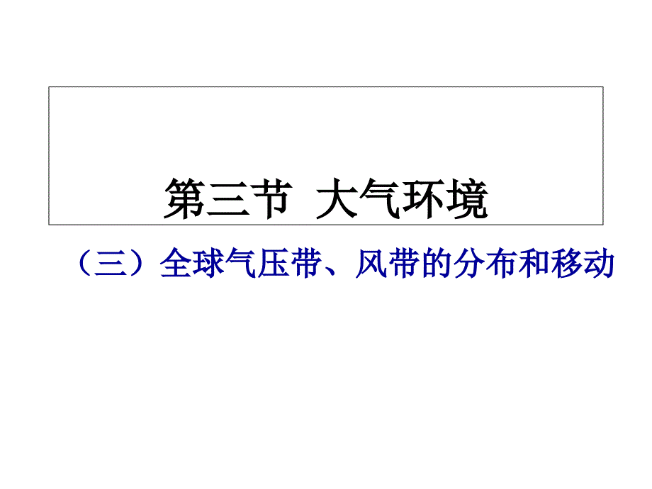 气压带和风带的分布移动解析课件_第1页