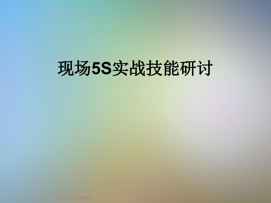 现场5S实战技能研讨_第1页